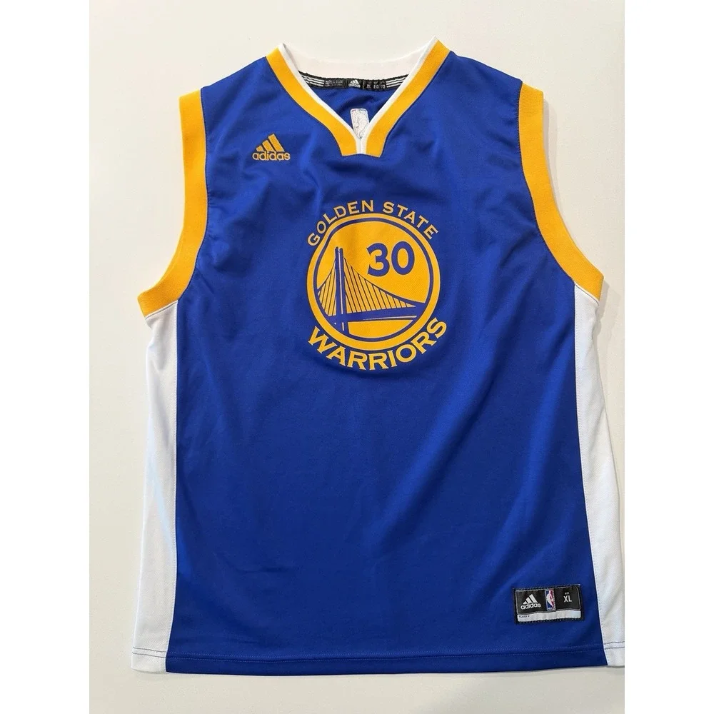 Adidas Golden State Warriors Stephen Curry 30 Swingman NBA Jersey Blue Mens XL